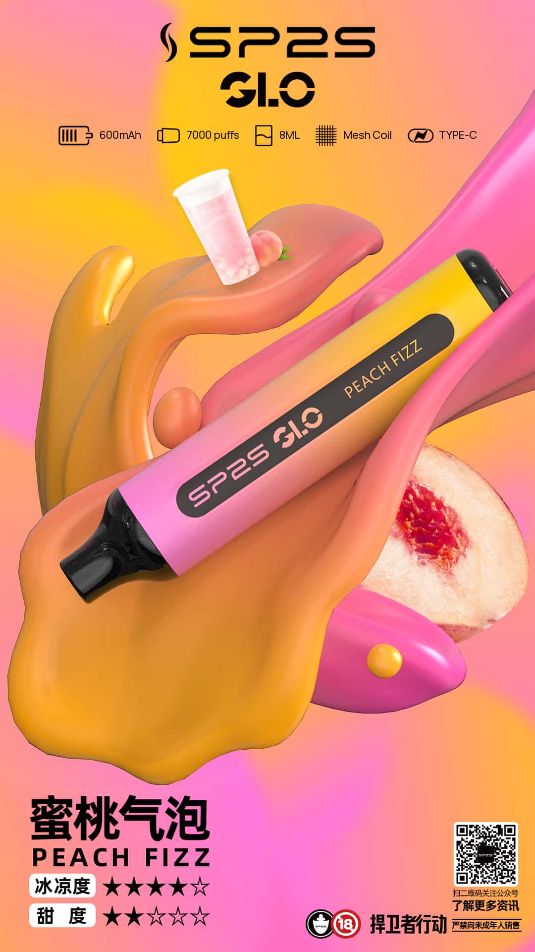 SP2S GLO 7000口 蜜桃气泡