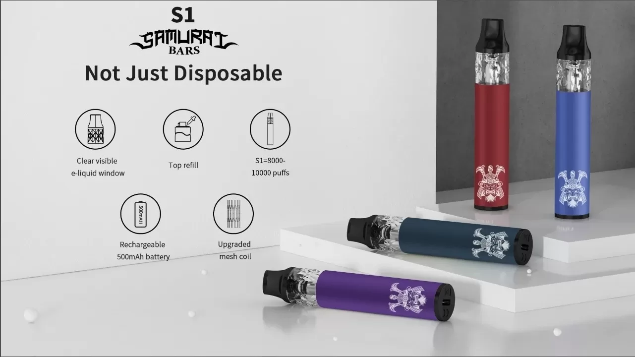 DISPOSABLE BARS 將軍 S1 拋棄式主機｜支持多次注油｜耐用便捷 - 電子煙潮流商城