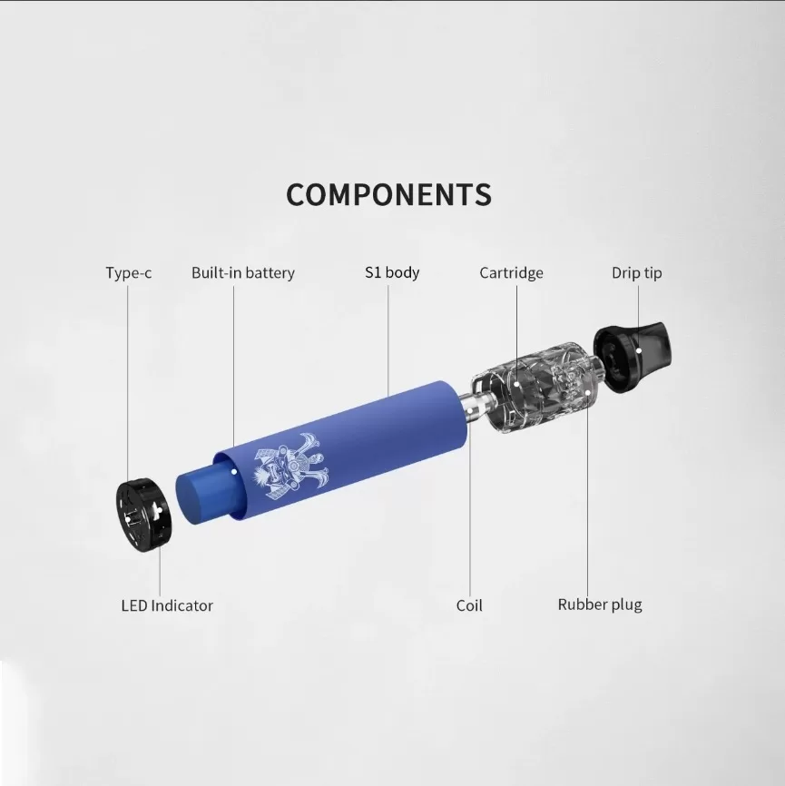 DISPOSABLE BARS 將軍 S1 拋棄式主機｜支持多次注油｜耐用便捷 - 電子煙潮流商城